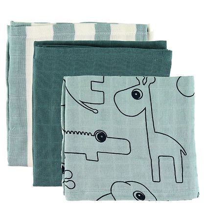 Done By Deer Spucktücher - 3er-Pack - 70x70 - Deer Friends Blue