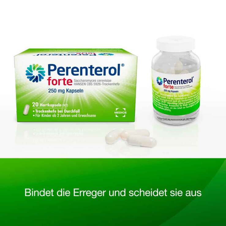 Perenterol forte 250 mg bei akutem Durchfall & zur Vorbeugung, 2x20 St