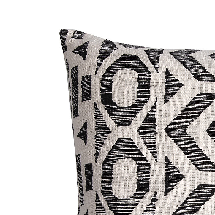 Coussin Mosaïc Slub Deco&Co naturel noir L.45 x l.45 x ep.3cm