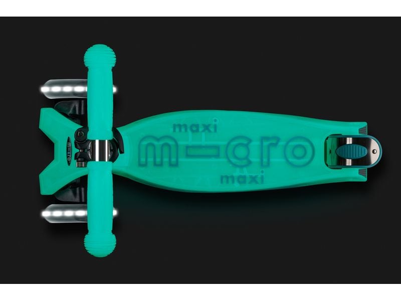 Micro Mobility Kickboard Maxi Micro Deluxe Glow LED Türkis Scooter für Kinder