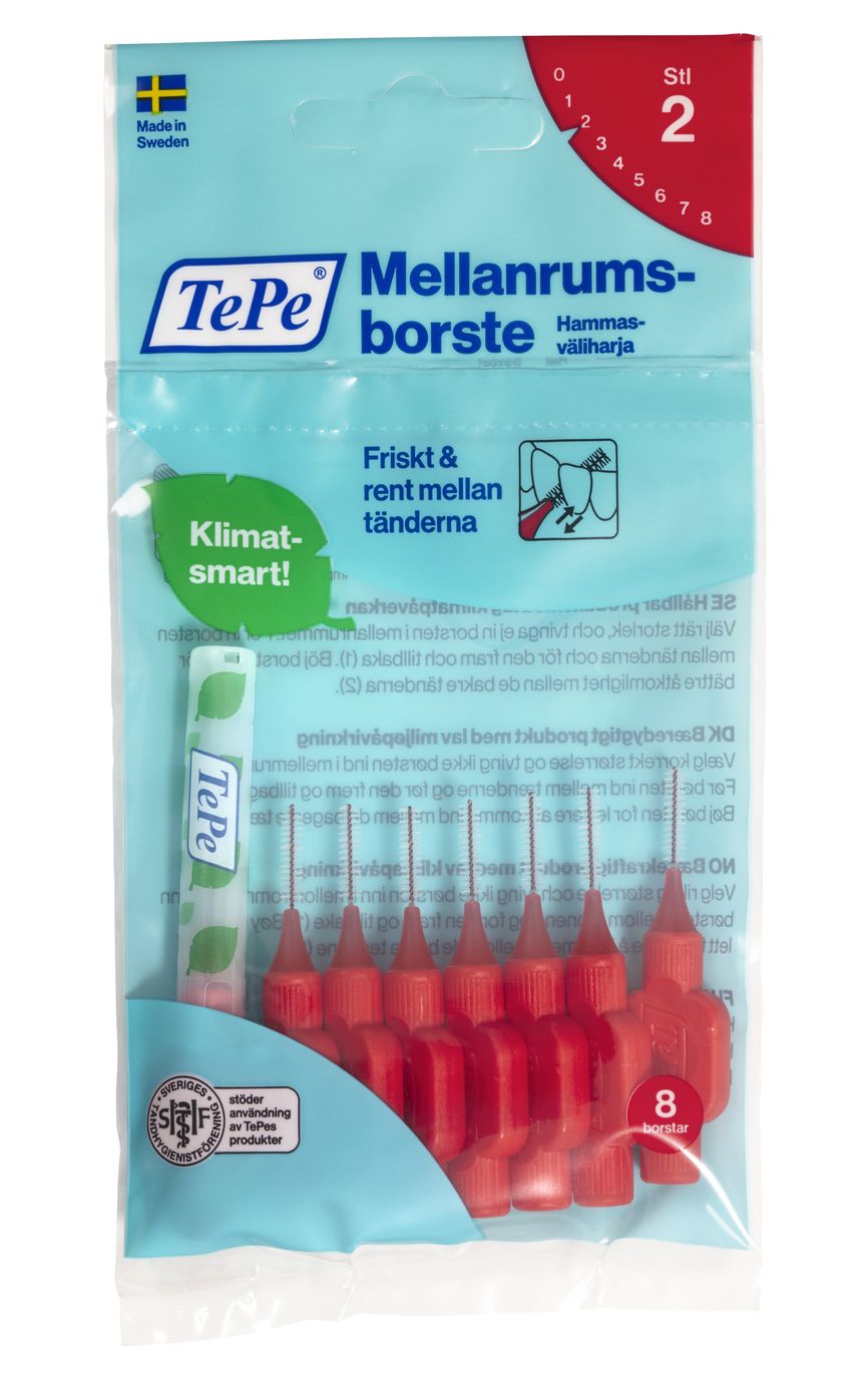 TePe Mellomromsbørste 0,5mm rød 8 stk