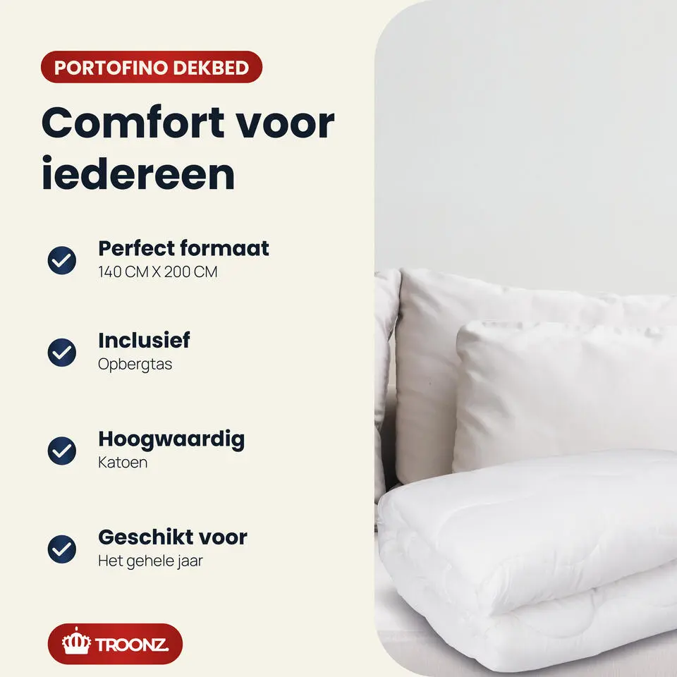Troonz Dekbed Portofino Royal Enkel - Dekbed 140 x 200