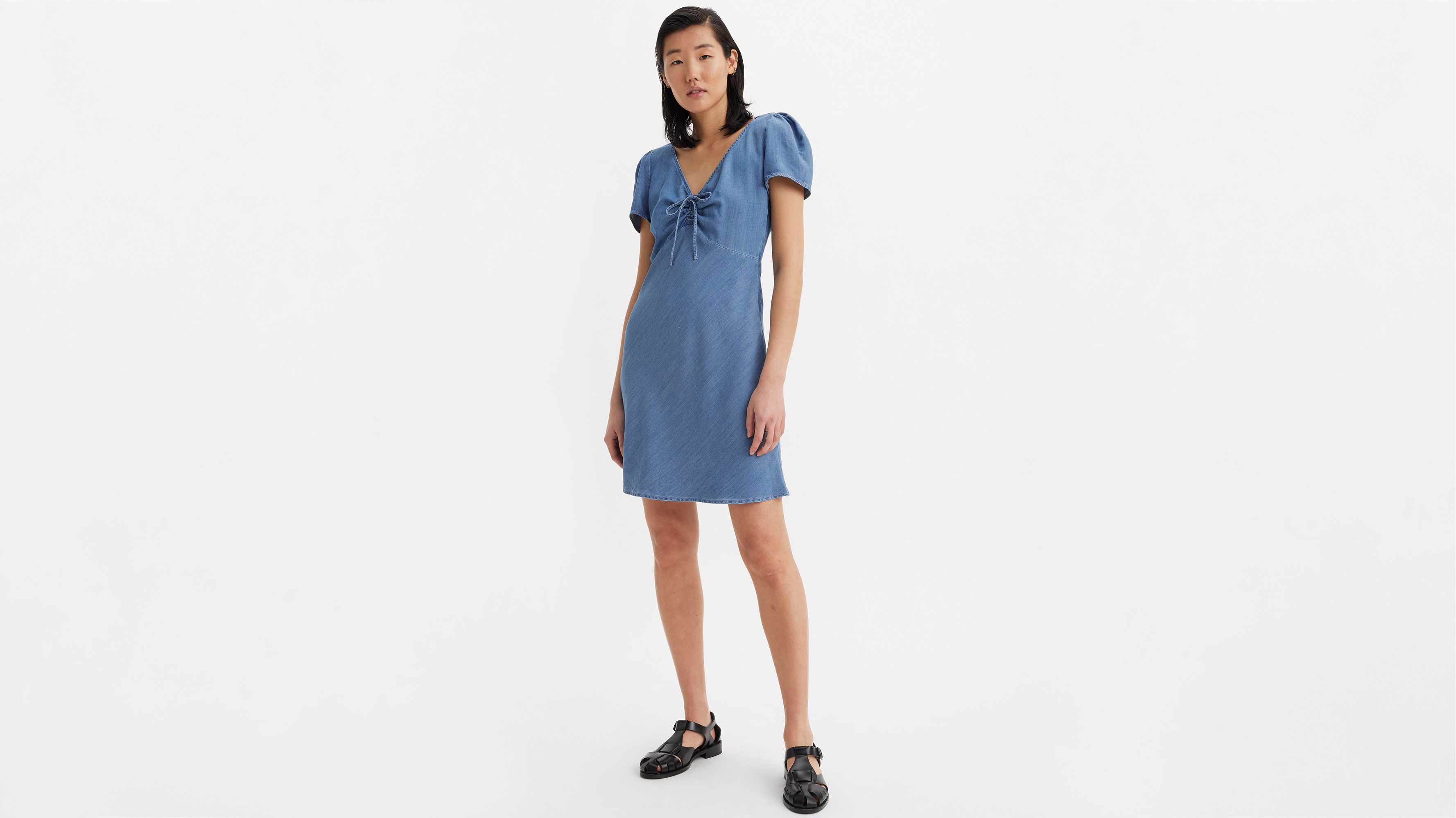 Robe courte manche courte Lightweight Delray - New News - Bleu
