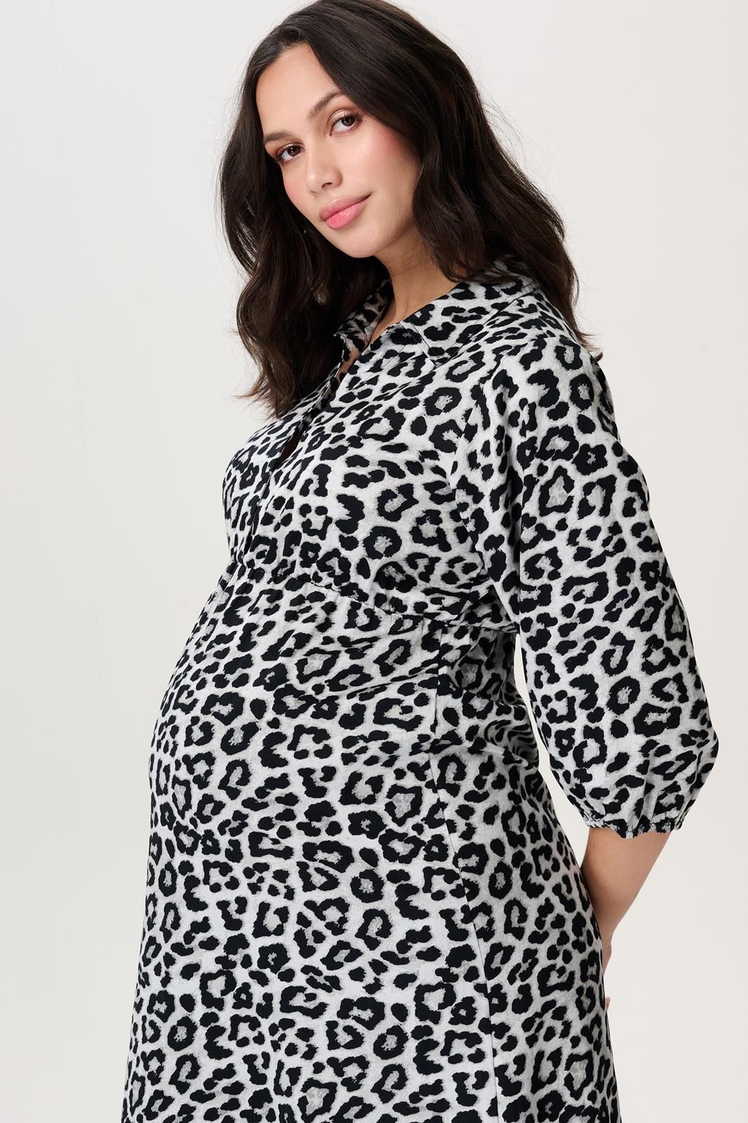 Noppies Maternity Jurk met voedingsfunctie Pilar - Allover Leopard