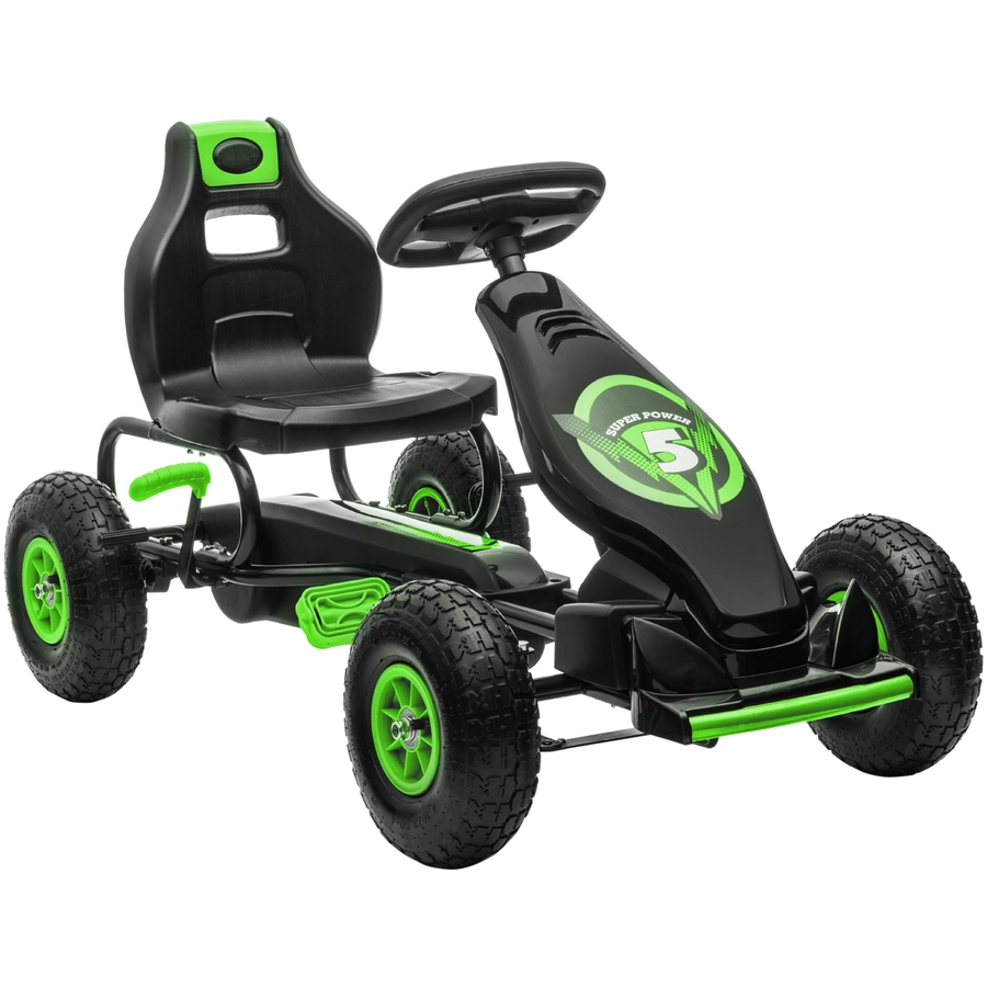 HOMCOM Go Kart mit verstellbarem Schalensitz schwarz, grün