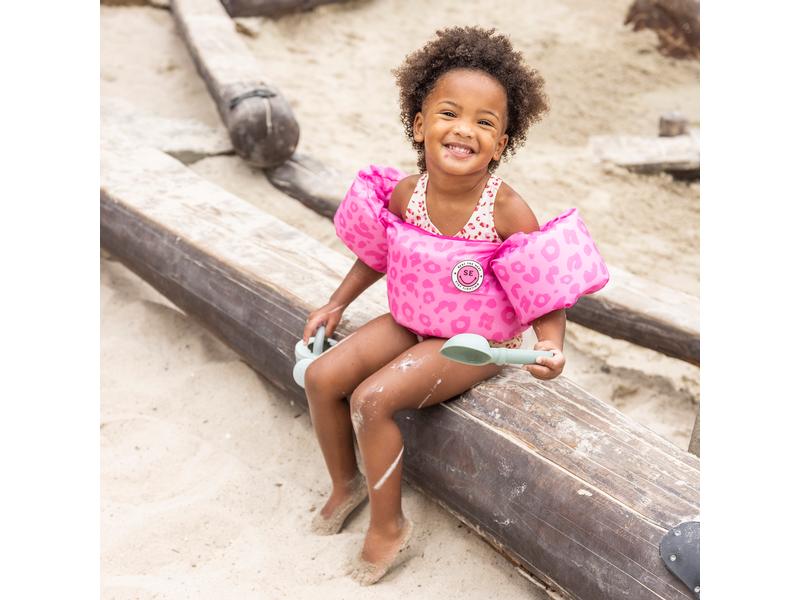 Swim Essentials Schwimmflügel Gurt 2-6 Jahre Leopard Pink Pfützenspringer mit Panther-Print