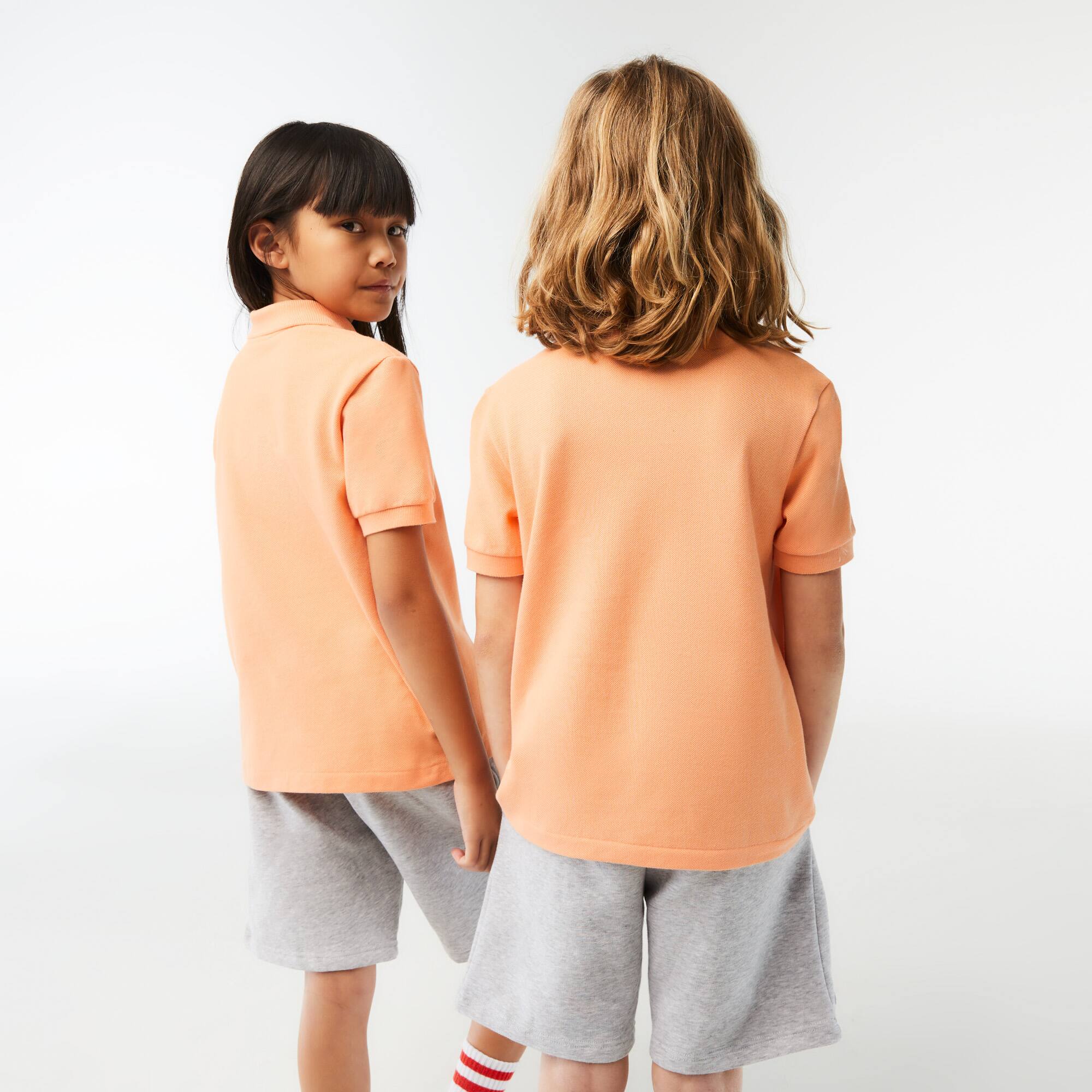 Polo enfant Lacoste regular fit en petit piqué uni Polos - Orange - Lacoste - Enfant