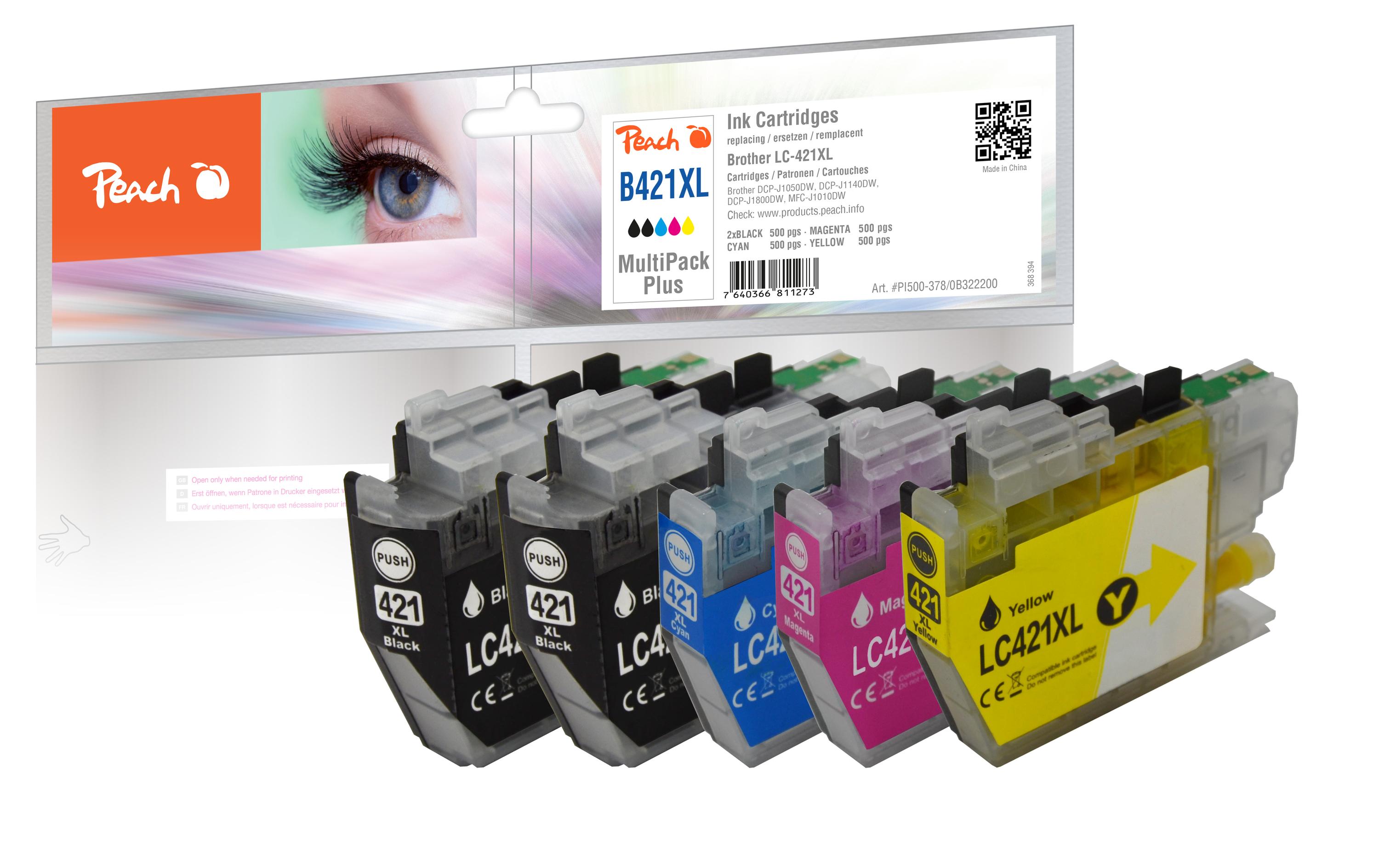 Tinte Brother LC-421XL MP Plus C/M/Y/BKDruckerpatrone: Schwarz, Cyan, Magenta und Gelb