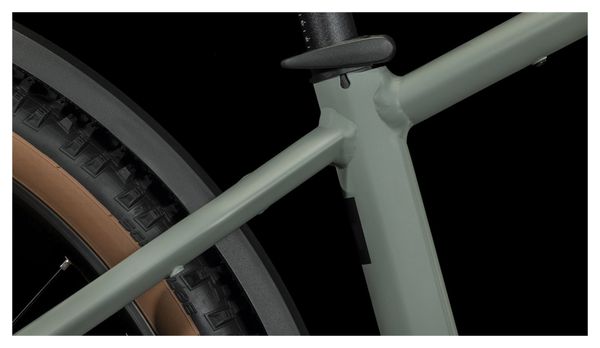 VTT Électrique Semi-Rigide Cube Reaction Hybrid Performance 500 Allroad Shimano Alivio 9V 500 Wh 27.5'' Gris Vert Swamp