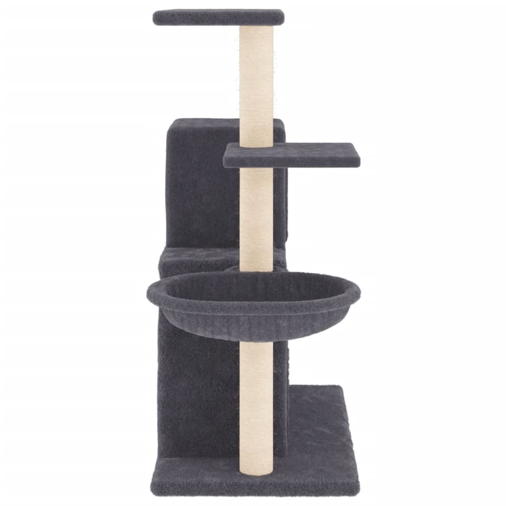 Arranhador para gatos vidaXL com postes de sisal cinza escuro, 83 cm