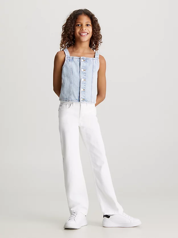 Calça jeans reta de cintura média