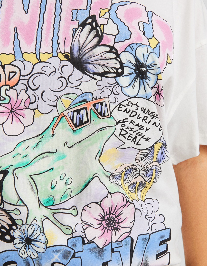 Camiseta de manga curta com estampa