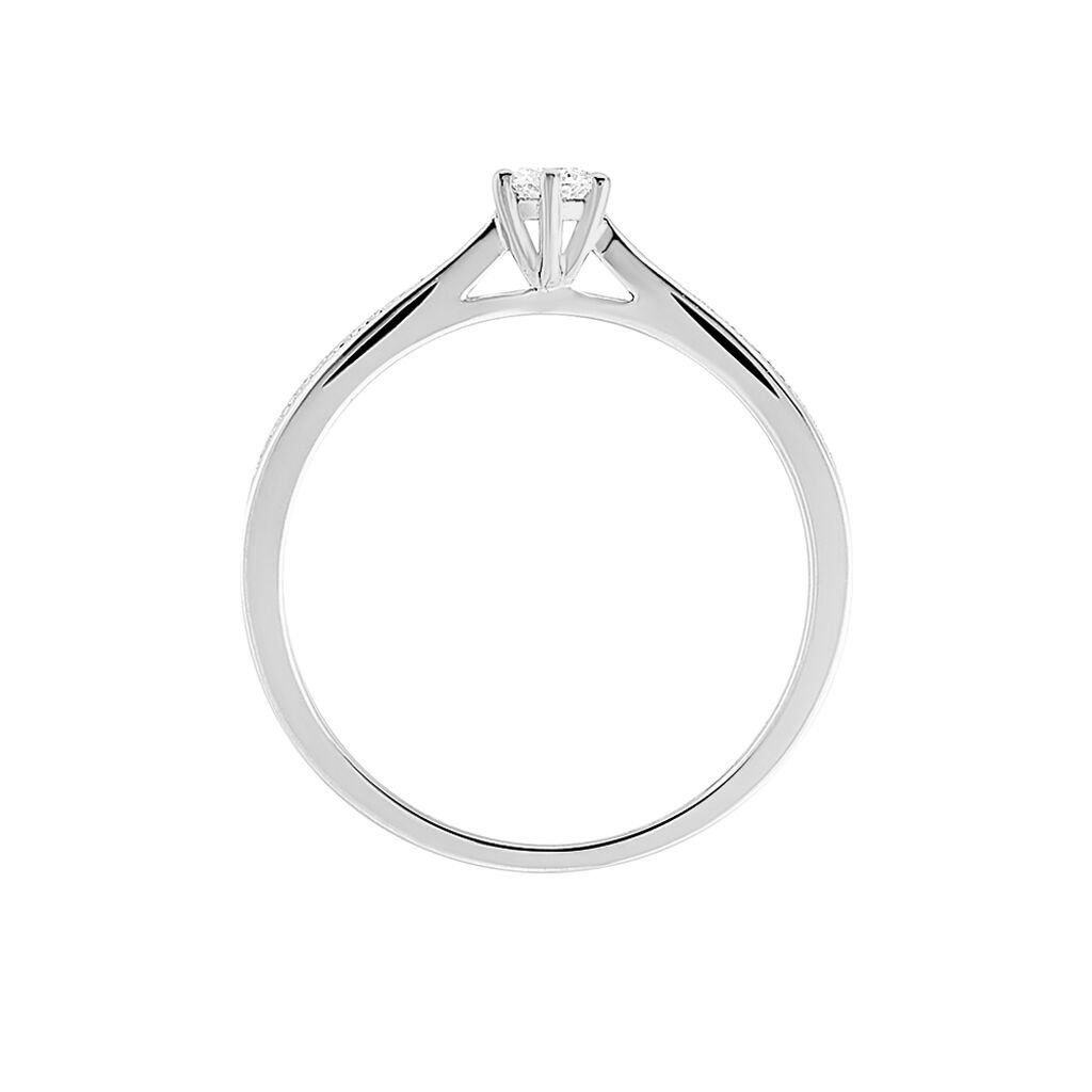 Bague Solitaire Symphonie Or Blanc Diamant