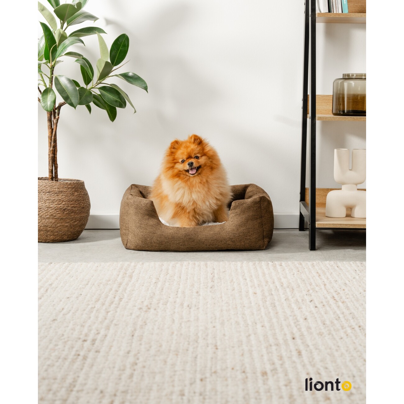 Lionto Hundebett mit Wendekissen meliert S