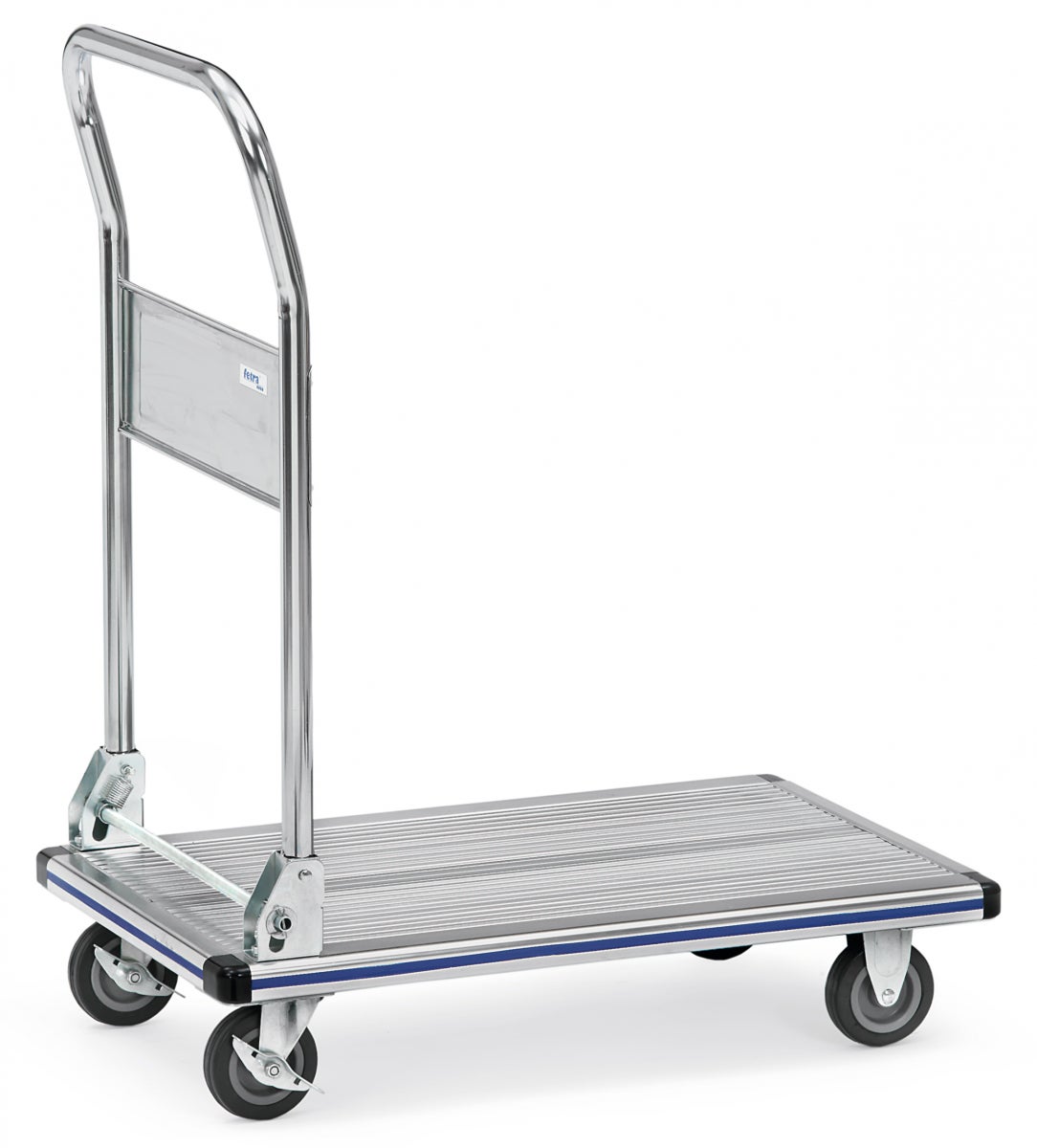 Fetra aluminium platformwagen met opvouwbare buisvormige duwbeugel