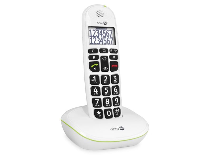 Doro Schnurlostelefon PhoneEasy 110 Weiss Benutzerfreundliches schnurloses DECT-Telefon