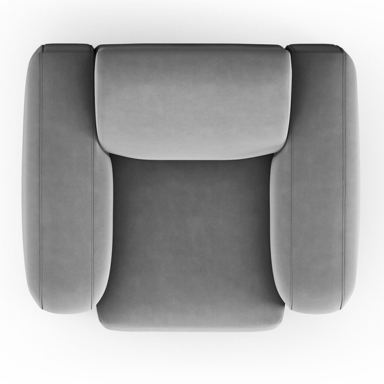 Mazzini Sofas Fauteuil Velours Jasmin gris - 105x95x72 cm