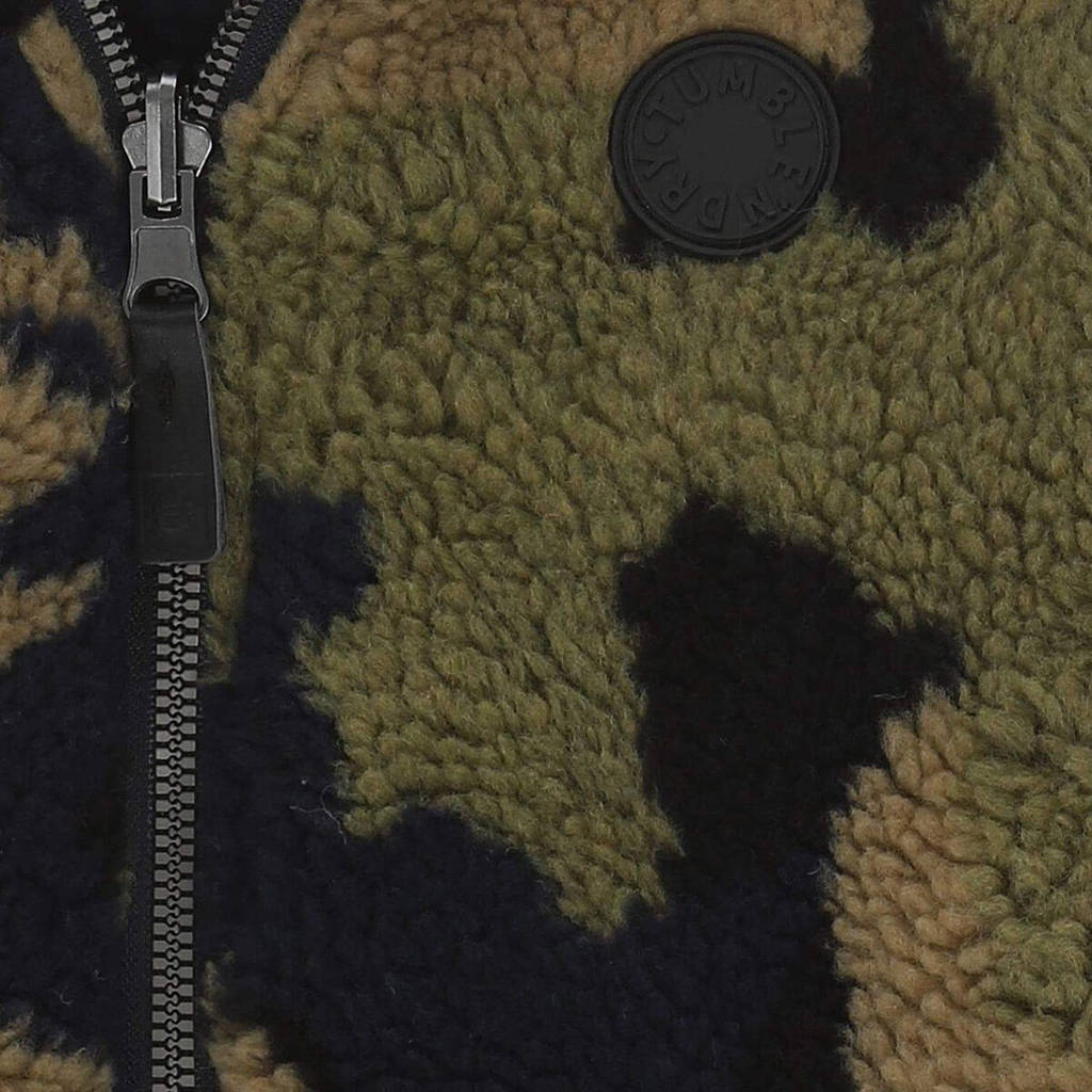 Perfectreversible gewatteerde winterjas Irvin met camouflageprint donkerblauw/groen