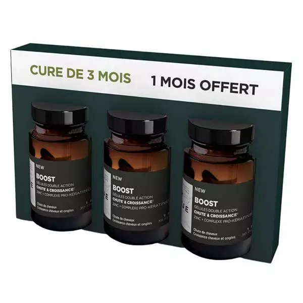 Suplemento alimentar para crescimento capilar Lazartigue Boost - Tratamento de 3 meses