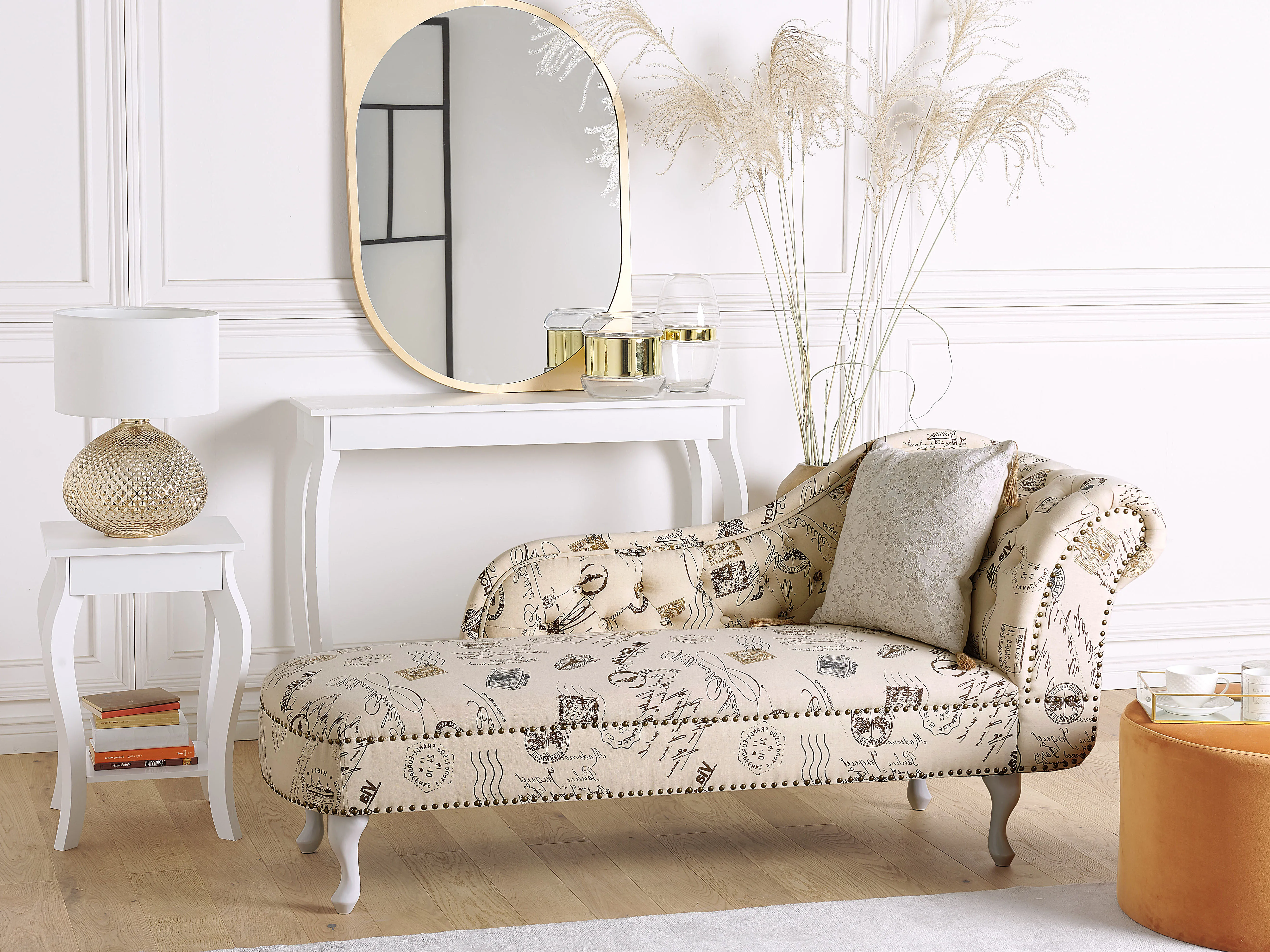 Rechtszijdige chaise longue NIMES Stof Beige