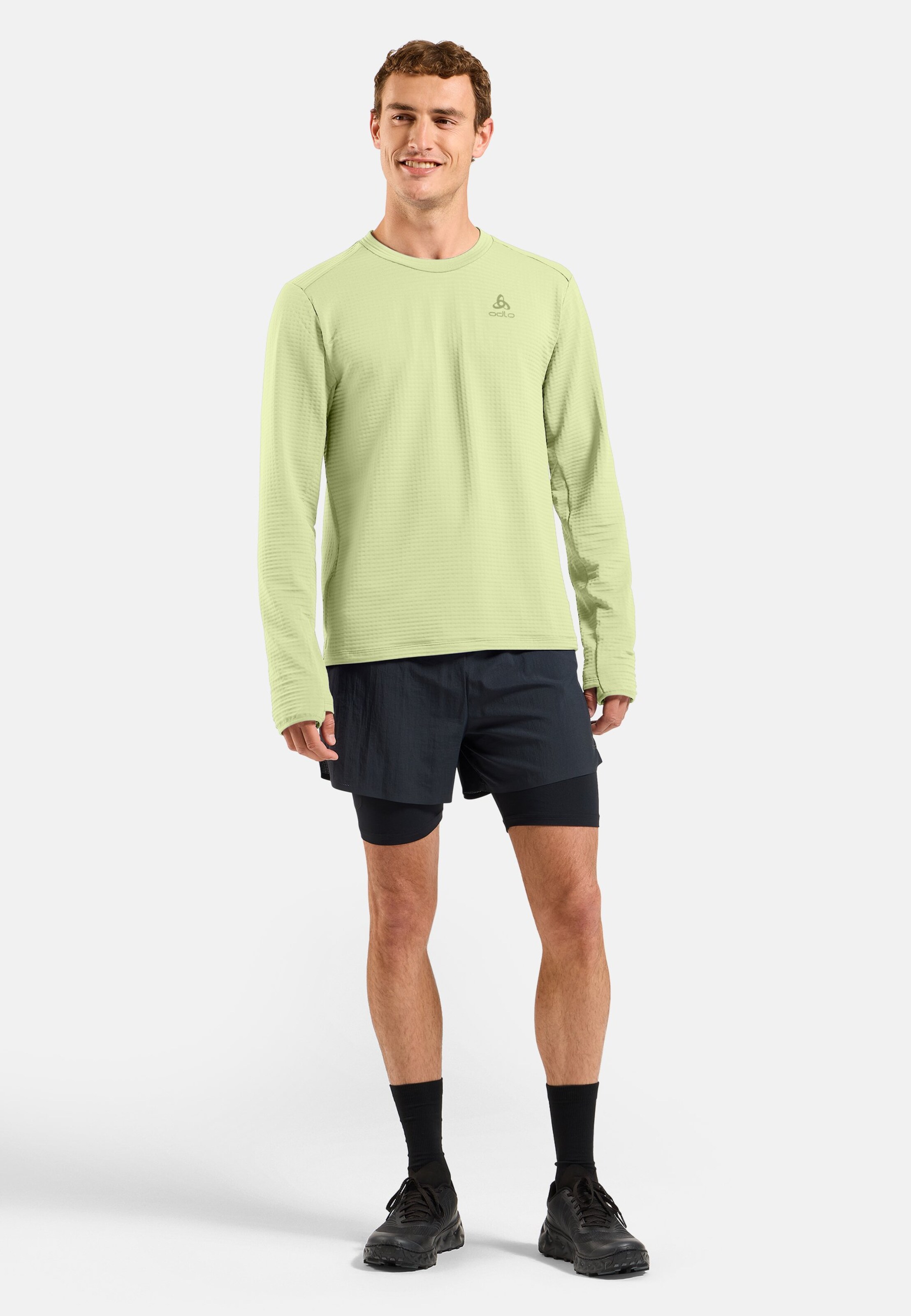 Essentials Thermal Laufshirt mit Rundhalsausschnitt in shadow lime