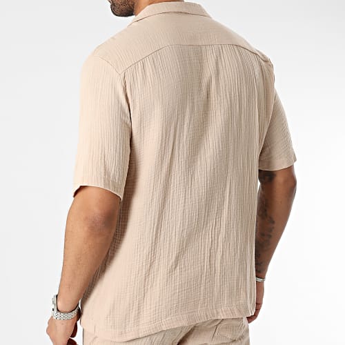 Ensemble Chemise Manches Courtes Et Short Beige