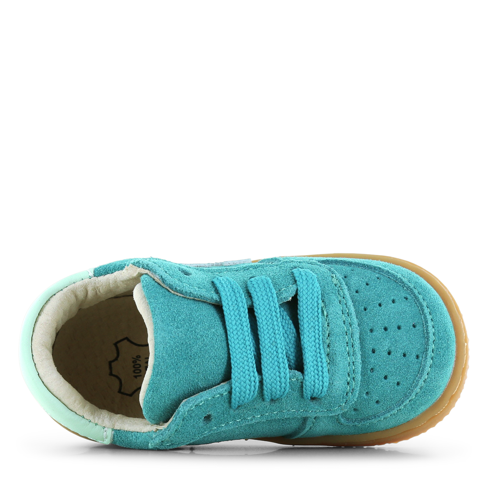 Shoesme turquoise sneakertje Microfiber leer, Suède | Uni schoenen