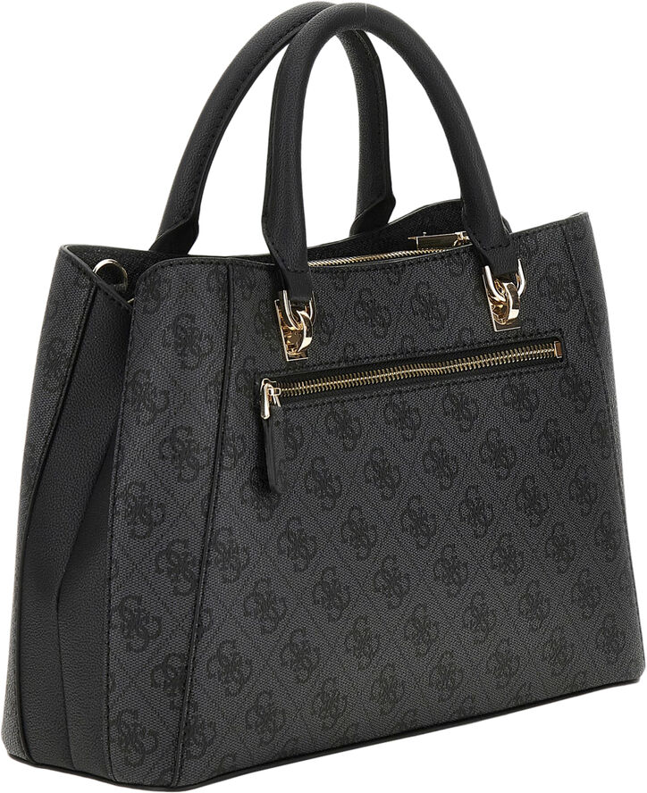 GUESS NOREEN GIRLFRIEND SATCHEL Coal logo