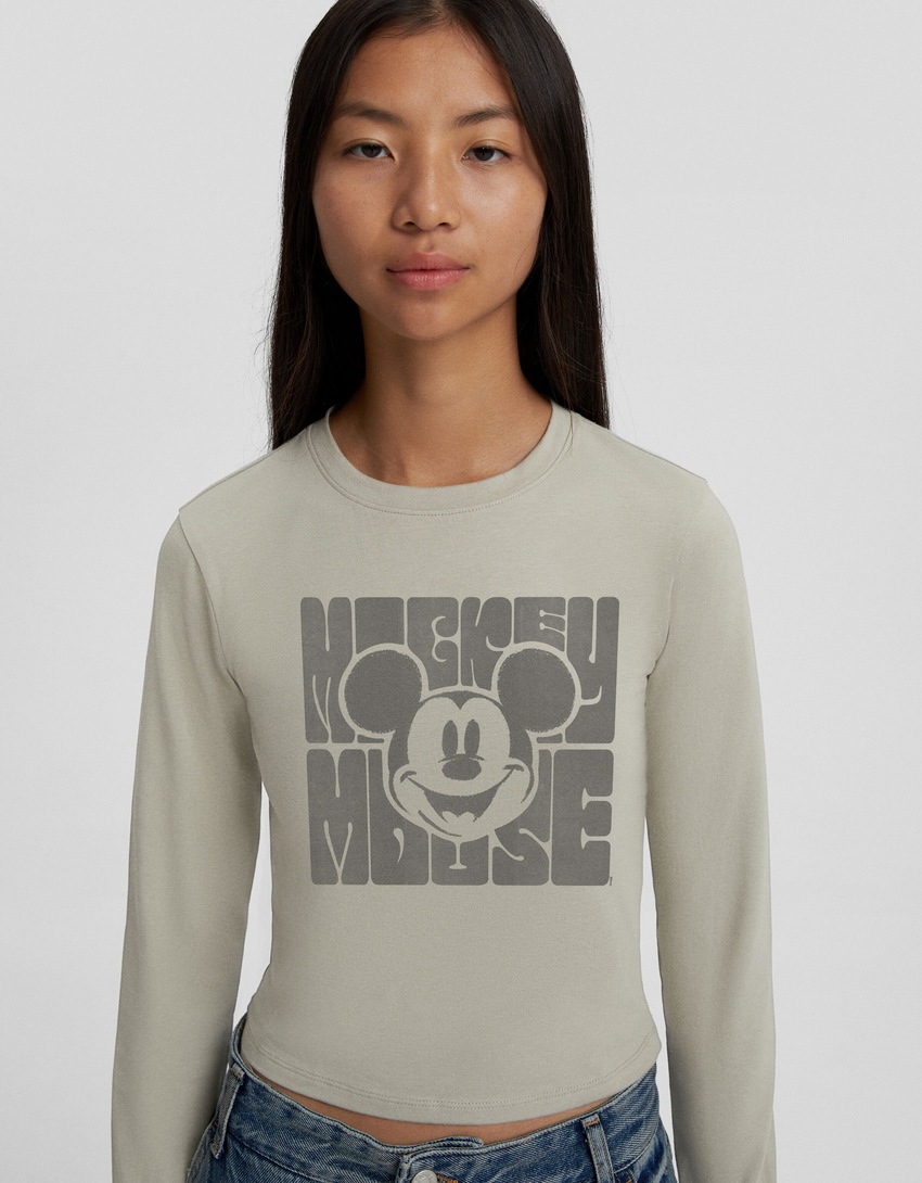 Camiseta de manga comprida com estampa do Mickey Mouse