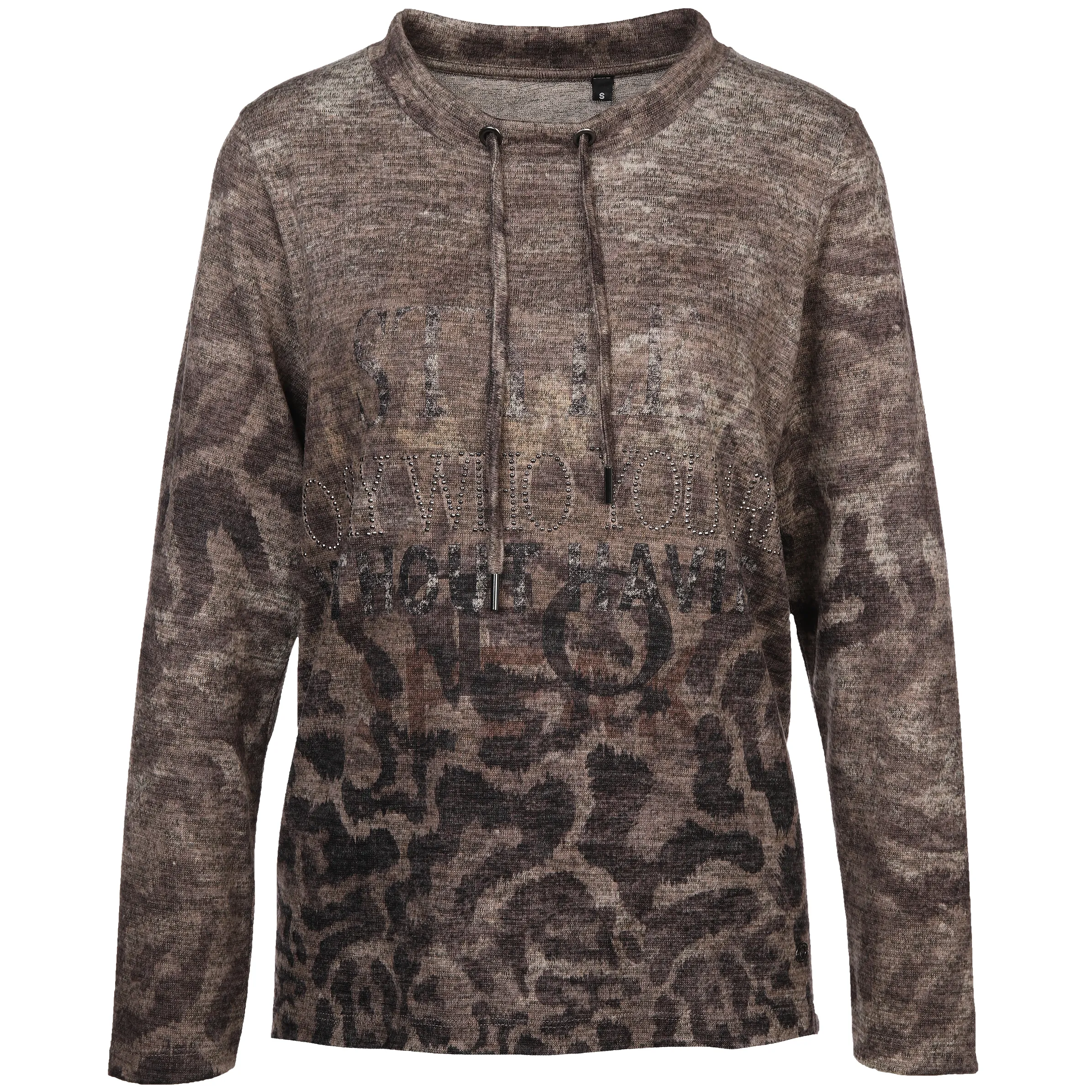 Damen Flauschshirt mit kleinem Stehkragen