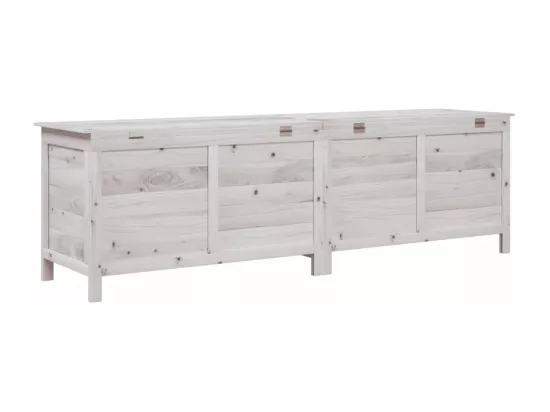 Boîte de rangement de jardin blanc bois massif de sapin