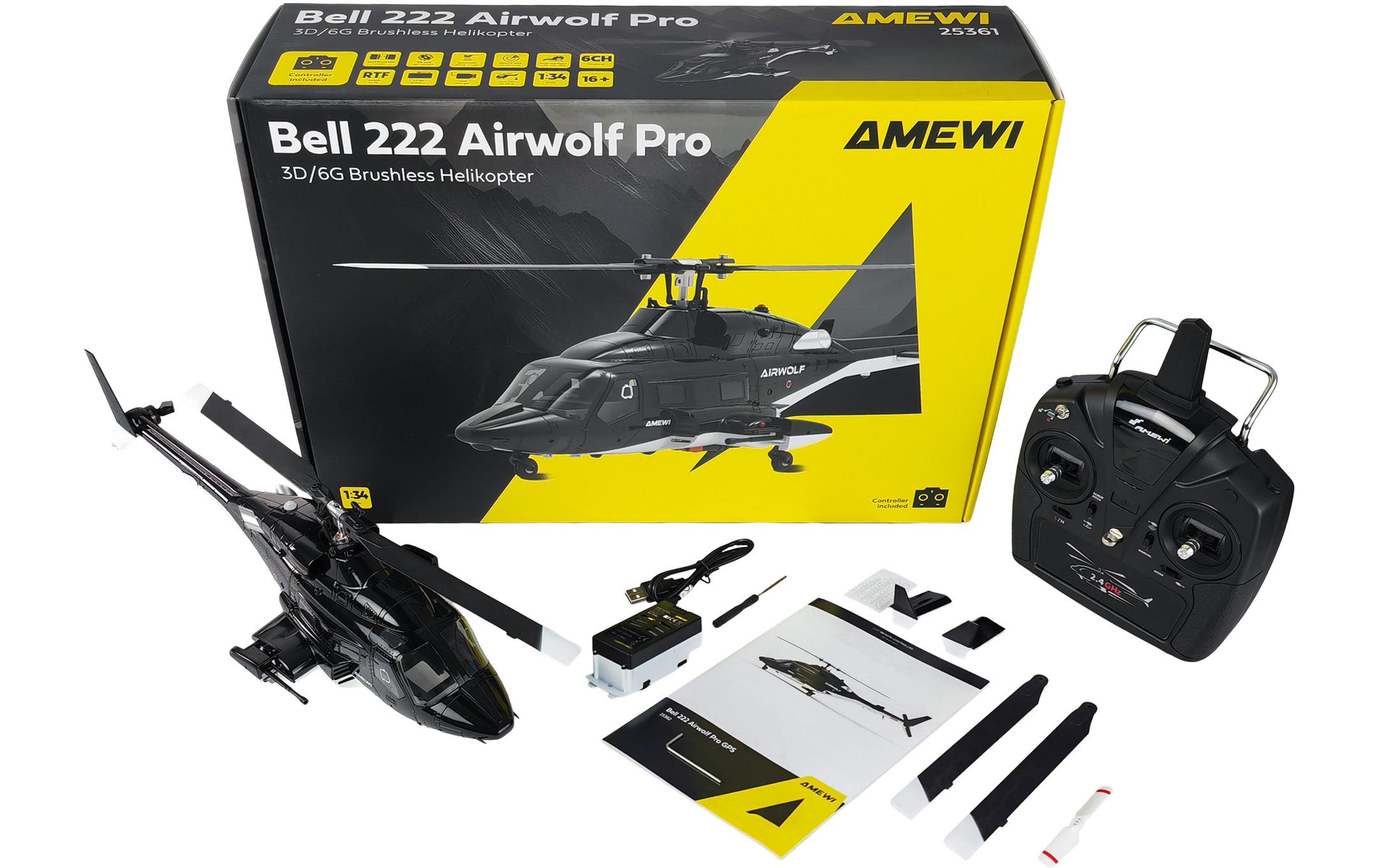 Helikopter Bell 222 Airwolf Pro 6-Kanal 3D/6G RTF<br>Hubschrauber
