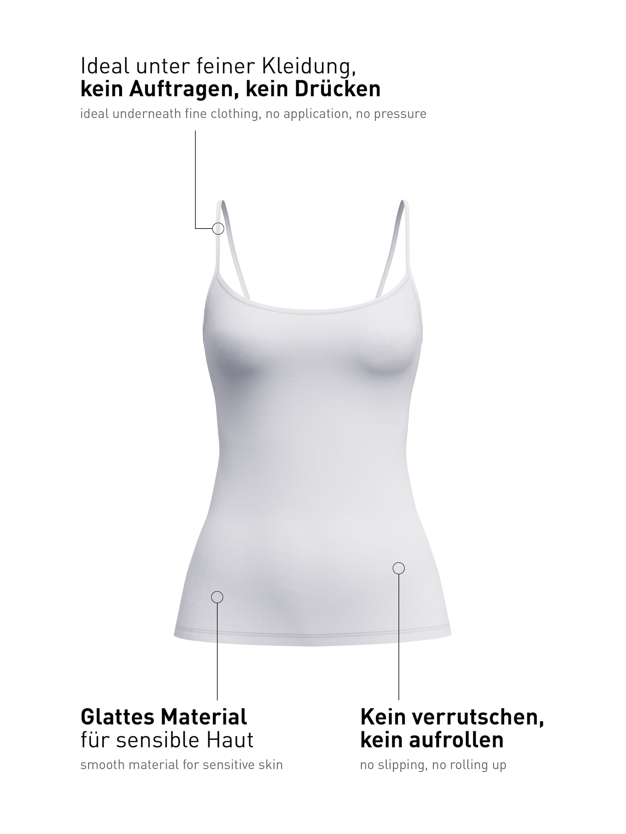 CALIDA Spaghettitop »Sleek Skin«, weich, atmungsaktiv, elastisch, feminin