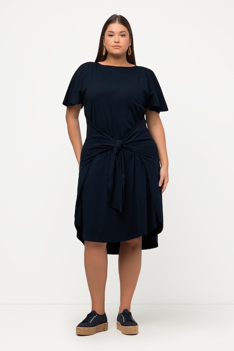 Midikleid, U-Boot-Ausschnitt, Halbarm, Biobaumwolle