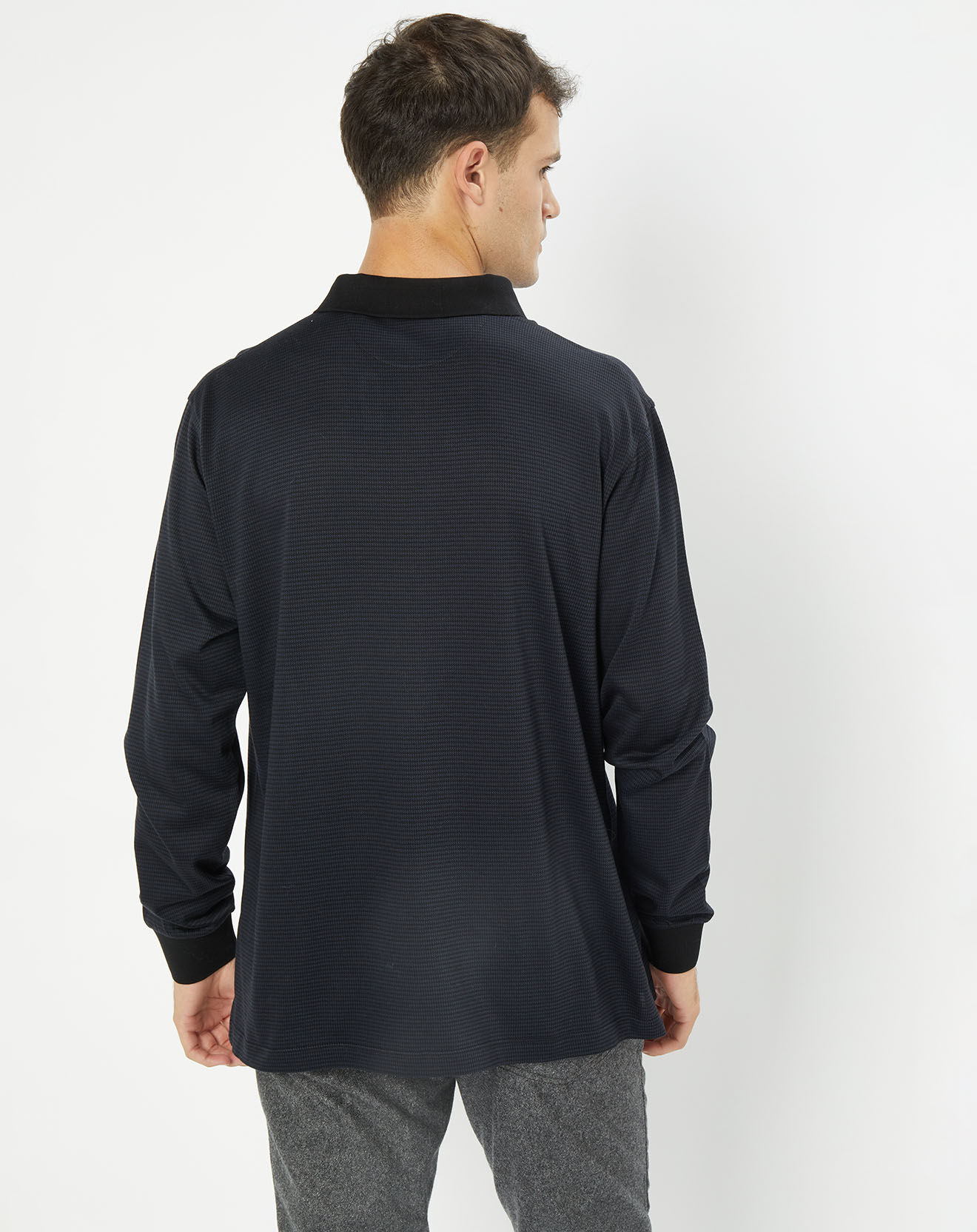 Hackett London Polo Classic Fit Pied-de-poule noir/bleu marine