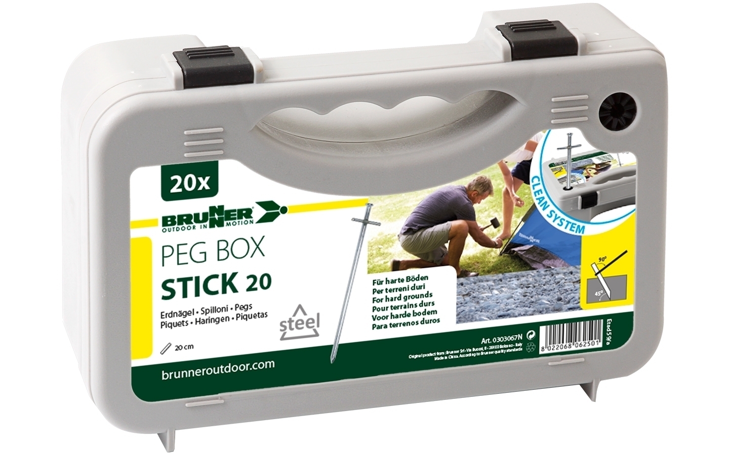 Brunner Peg Box Stick 25 Erdnagel für harte Böden