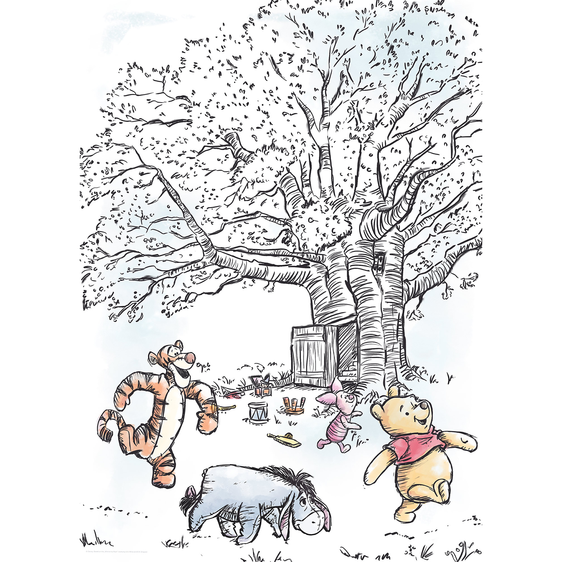 Wandbild WINNIE POOH PLAYGROUND - 50x70 cm