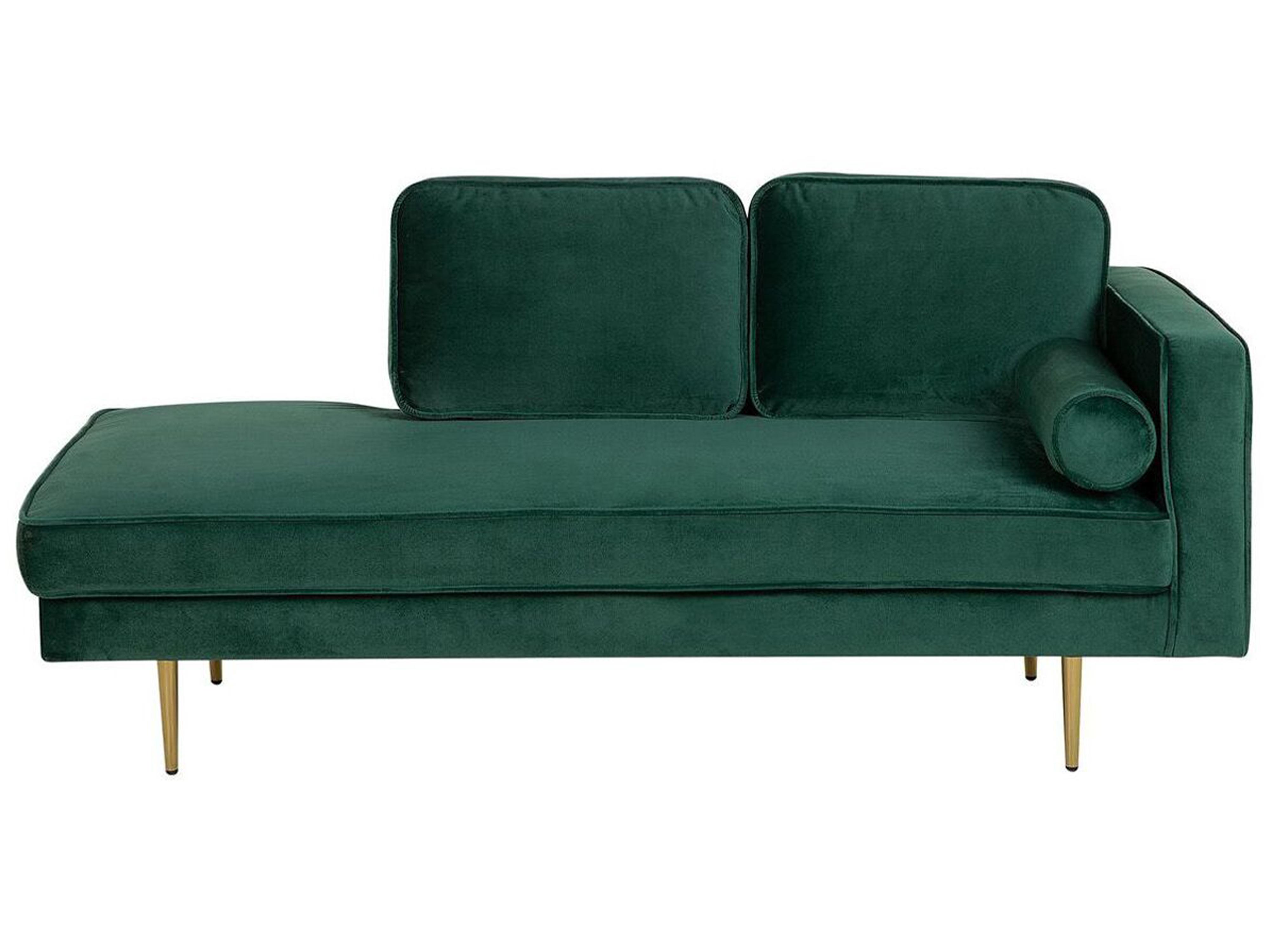 Rechtszijdige chaise longue MIRAMAS Fluweel Smaragdgroen
