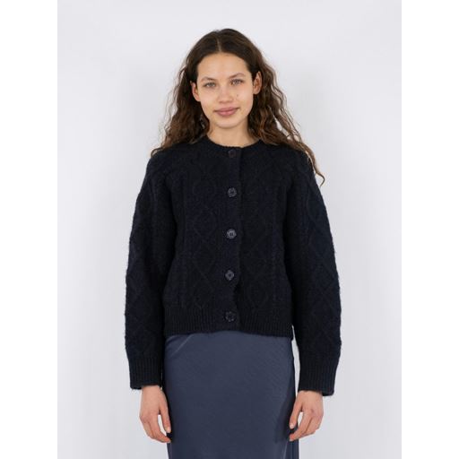 Neo Noir Selda Cable Soft Knit Cardigan, Black, 42