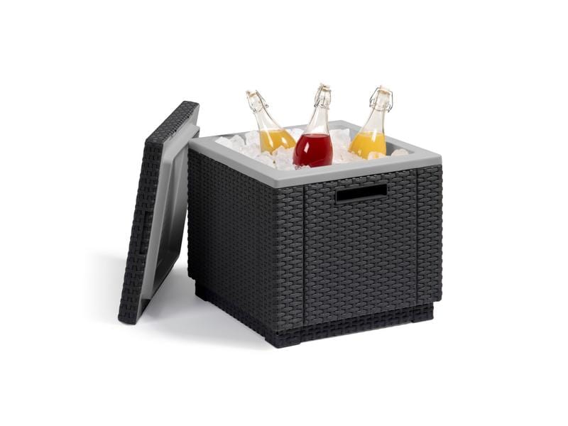 AlliBERT Lounge Tisch Ice Cube, Graphite, 40L, 42 x 42 x 41 Gartentisch