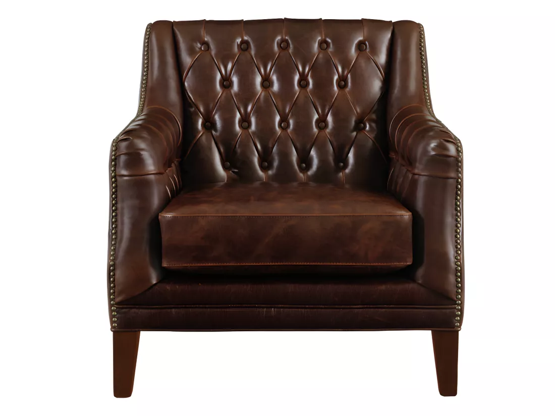 Fauteuil en cuir COLBERT - Marron
