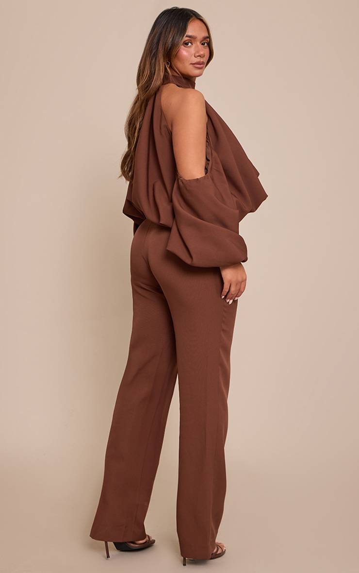 Chocolat Pantalon Droit Ajusté Shape Ensemble Coordonné
