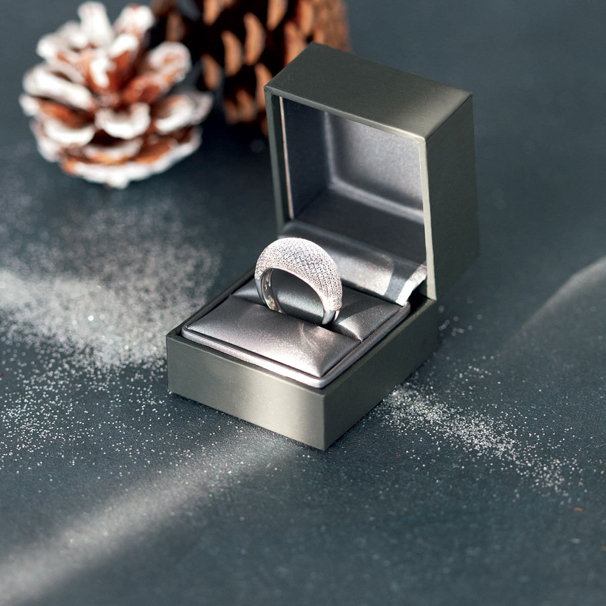 Bague argent 925 bombée zirconias