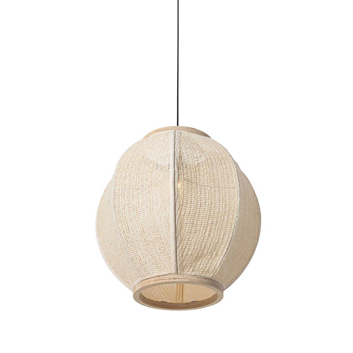 Oosterse hanglamp naturel stof 46 cm - Rob