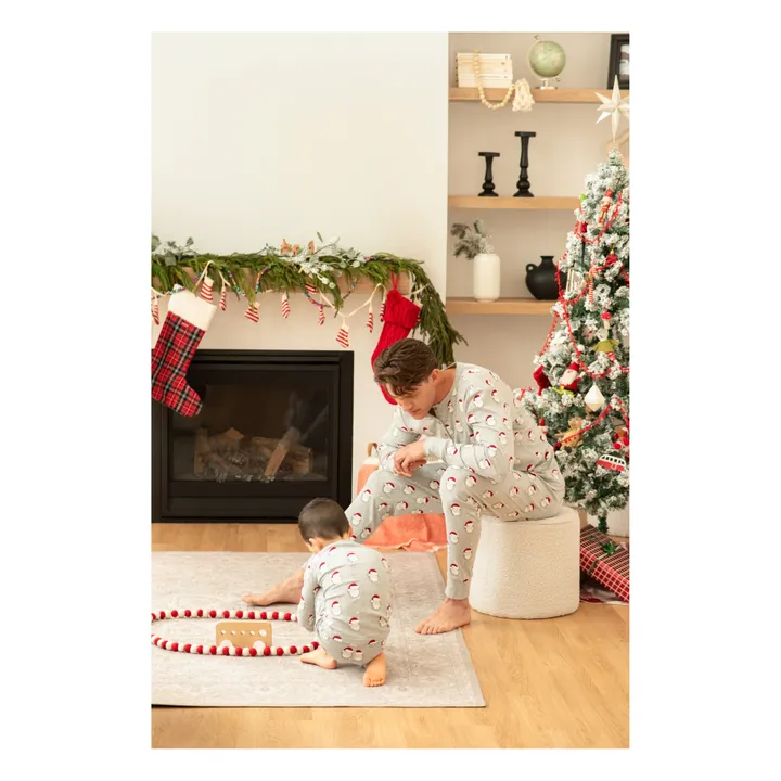 Petit Lem Pyjama Coton Bio Père Noël | Gris chiné