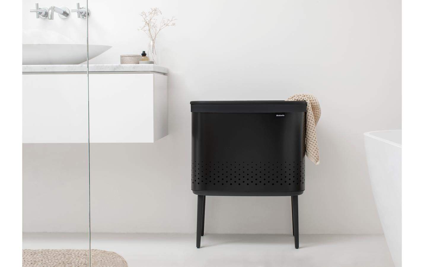 Wäschesammler BO Schwarz, 60 l<br>Schwarzer Wäschekorb