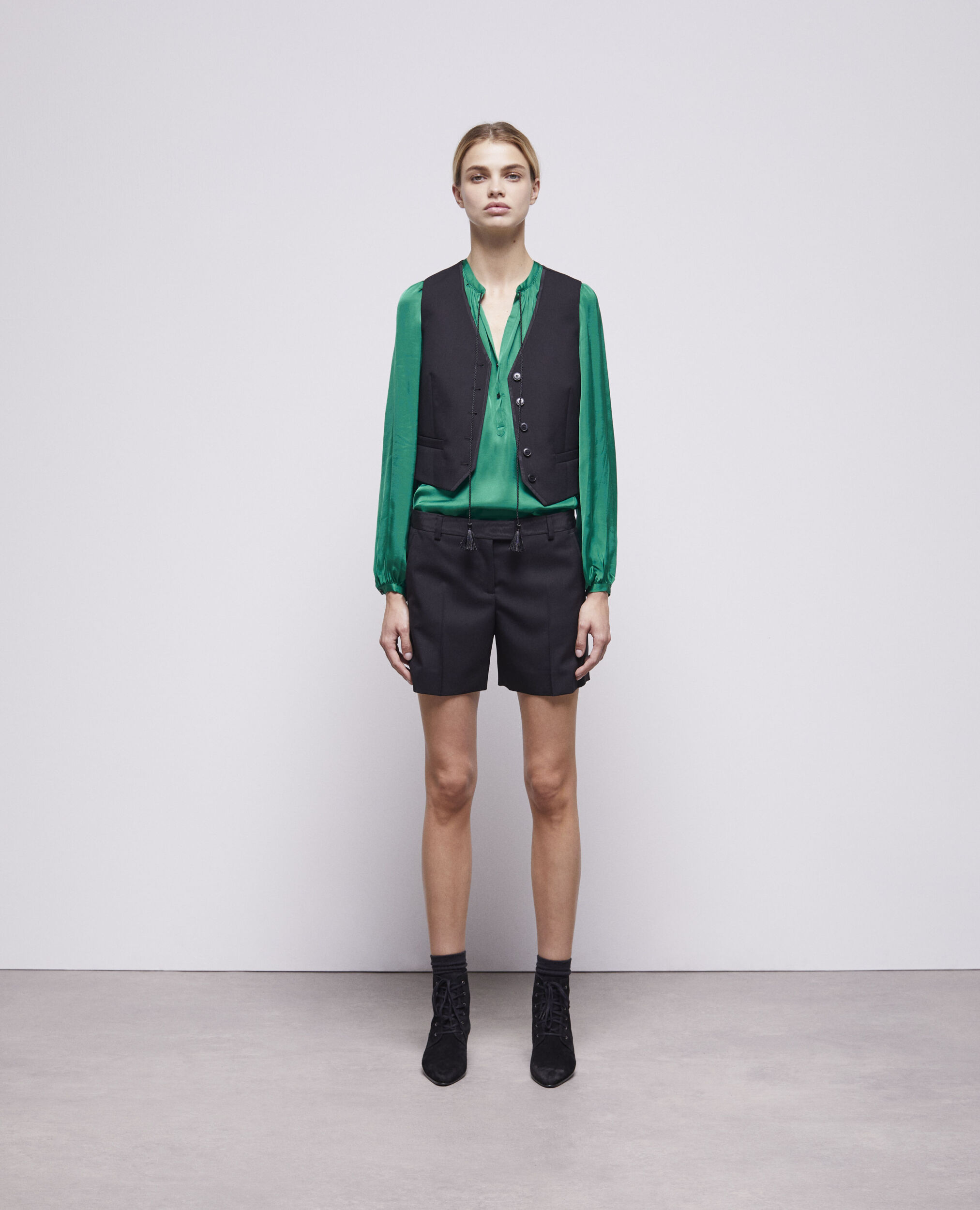 Gilet de costume en laine noir