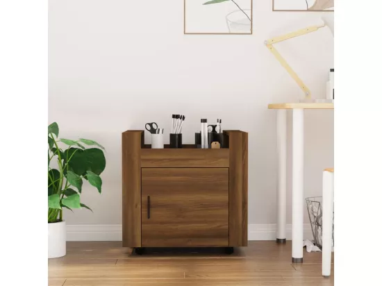 Chariot de bureau Chêne marron 60x45x60 cm Bois d'ingénierie