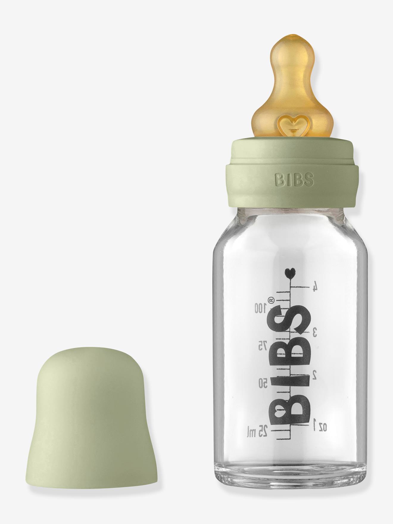 Mamadeira de vidro rosa BIBS de 110ml