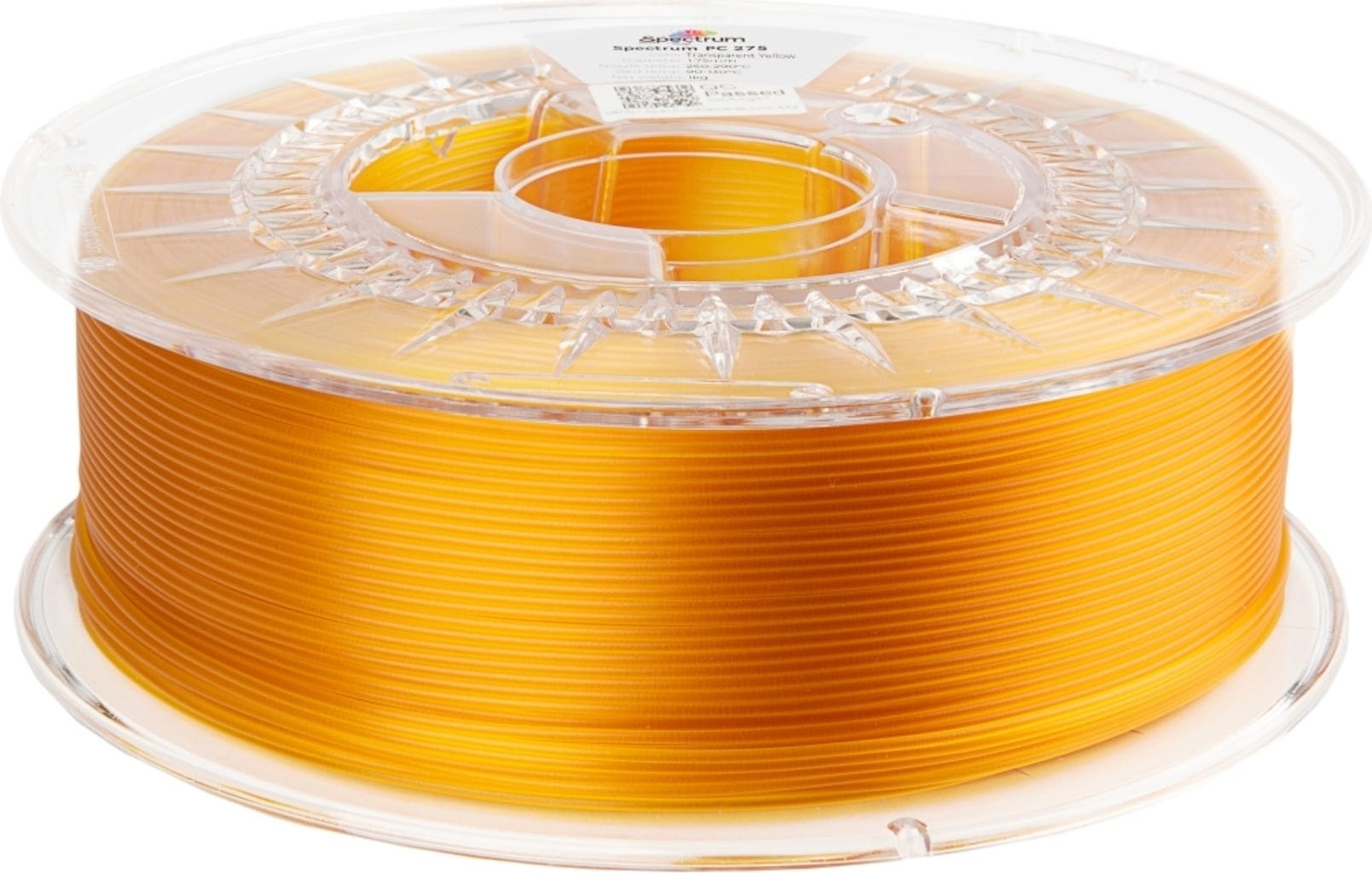 Spectrum  PC 275 Transparent Yellow, 1,75 mm / 1000 g    Mechanische Stärke & Präzision in Transparent Yellow